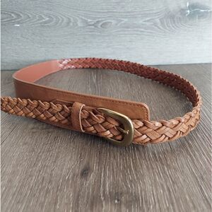 Brown Braided Belt Leather Lined ML